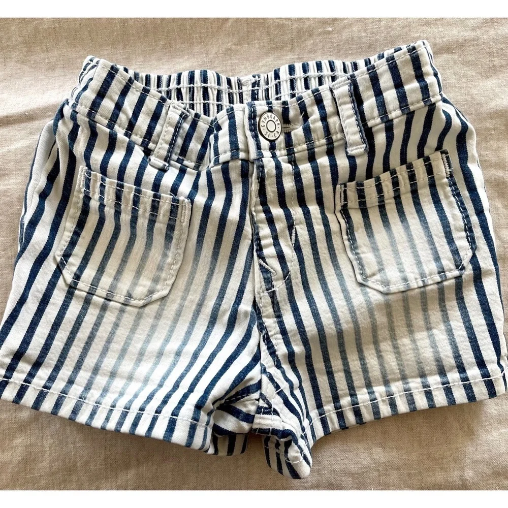 ☀️2/$22, 3/$28 Gymboree Navy Stripe Baby Denim Shorts 18-24mos